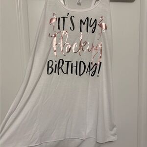 Bella Canvas White Flowy Tank Top- worn once!